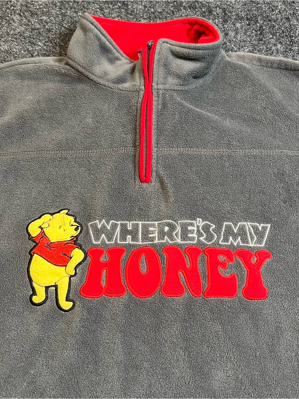 Vintage Disney Winnie The Pooh “Where’s My Honey” Fleece Pullover Size S